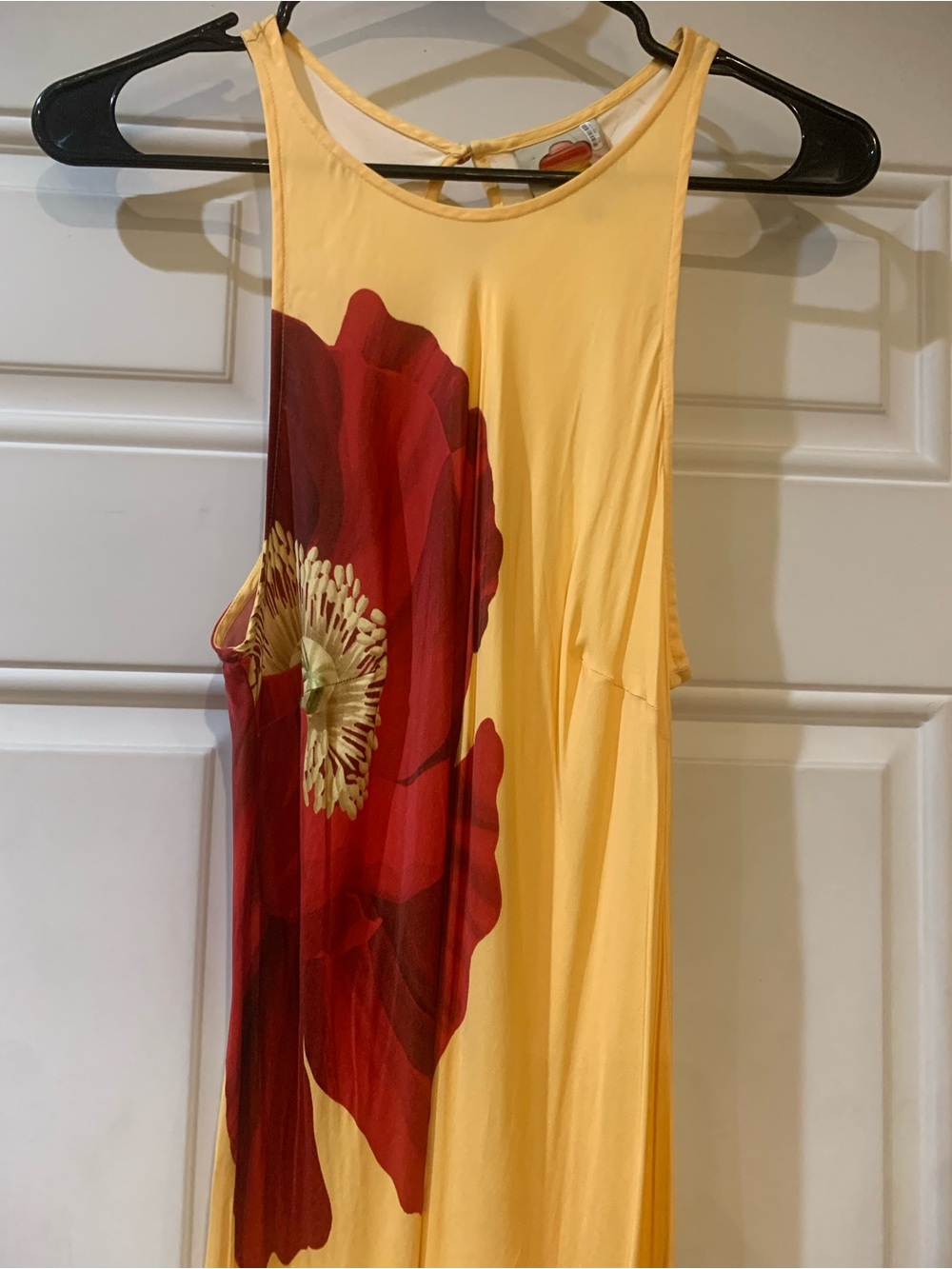 FARM Rio Yellow Maxi Dress with Red Floral Print Size Medium - Picture 9 of 9